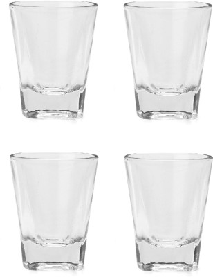 1st Time (Pack of 4) Multi Beverage Drinking Tumblers Transparent Glass -B39 Glass Set Shot Glass(40 ml, Glass, Clear)