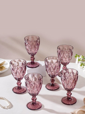 Nestasia (Pack of 6) H04M21H59 Glass Set Wine Glass(300 ml, Glass, Purple)