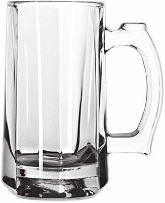 Red-Rubby (Pack of 2) Funky Stylish Transparent Beer Mug Glass with Premium Handle-500 ml (Set of 1)_2 Glass Beer Mug(500 ml, Glass, Clear)