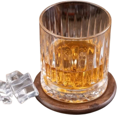 manekk world 20765B-250ML-2P Glass Whisky Glass(320 ml, Glass, Clear)