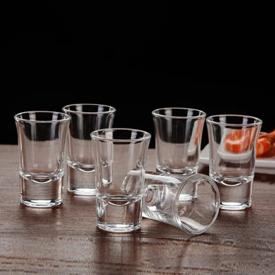 fielrop (Pack of 6) Shot Glass for vodka Tequila shots heavy base Glass Set Shot Glass(50 ml, Glass, Clear)