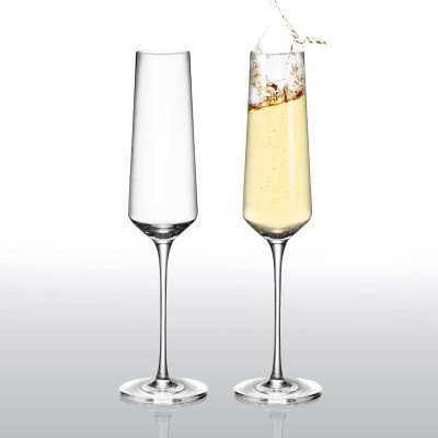 jay gatrad seller (Pack of 2) Classy Champagne Elegant Flutes - Gift for Wedding, Anniversary Glass Set Wine Glass(210 ml, Glass, Clear)