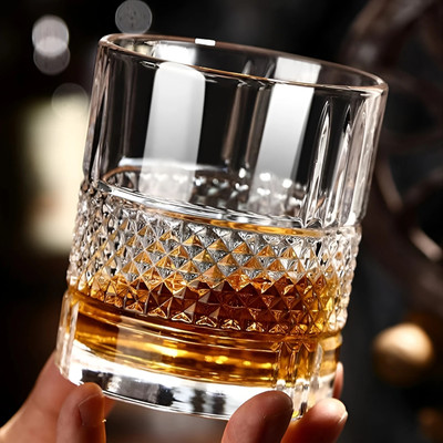 b7 Creations Crystal Whiskey Glass Set Glass Water/Juice Glass Glass Set Whisky Glass(310 ml, Glass, Multicolor)