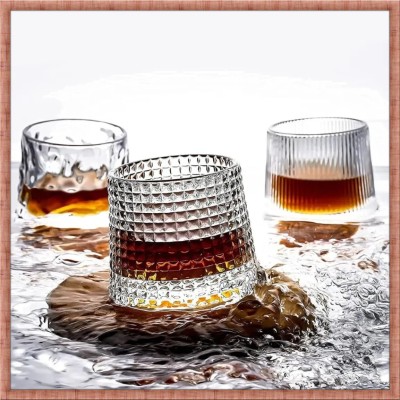 Shridhar Creation (Pack of 6) DANCING A WHISKEY 170ML 6PACK OF SET Glass Set Whisky Glass(170 ml, Glass, White)