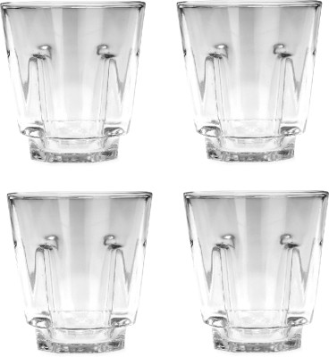 AFAST (Pack of 4) Multi Beverage Drinking Tumblers Transparent Glass -A7 Glass Set Water/Juice Glass(180 ml, Glass, Clear)