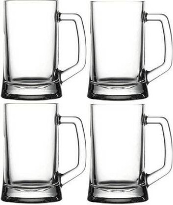 GOOD TO GREAT (Pack of 4) beer 400 ml Beer & Juice Clear (Set of 4) Glass Mug (400 ml, Pack of 04)_New Glass Beer Glass(1600 ml, Glass, Clear)