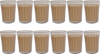 MANGALAM CRAFT (Pack of 12) Traditional Indian Cutting Chai - Original Indian Wali Feeling Tea Glass ( Pack of 12 ) Glass Set Glass Water/Juice Glass(100 ml, Glass, Clear)