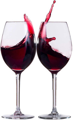 REVASTSKY (Pack of 2) New Wine Glass Curve Wine Glass 310 ML Pack of 2 Glass Set Wine Glass(310 ml, Glass, Clear)