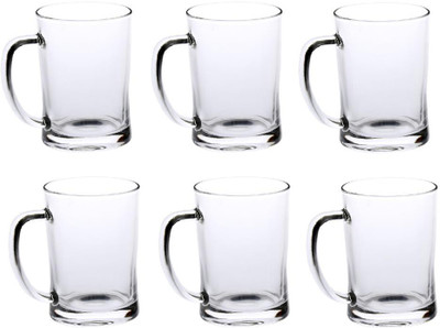 Somil Exquisite Elegance: Glasses for Elevated Tasting Moments, Glass, -DX6 Glass Set Beer Mug(370 ml, Glass, Clear)