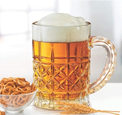 MDNSHO Crystal Clear Glass Beer, Cold Beverages Beers Carbon Steel Frosty Freezer Beer Mug(400 ml)