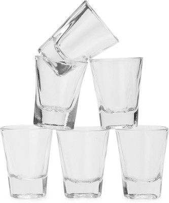 1st Time (Pack of 6) Multi Beverage Drinking Tumblers Transparent Glass -B40 Glass Set Shot Glass(40 ml, Glass, Clear)