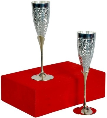 Metalmastery (Pack of 2) NAFEERI(SG9) Glass Set Wine Glass(150 ml, Silver, Silver)
