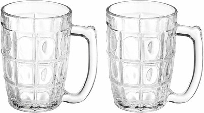 MOOZICO (Pack of 4) glass set glass beer mug HomeDining Tableware Beer/JuiceCold Beverages (4)Glass Glass Set Beer Mug(400 ml, Glass, Clear)