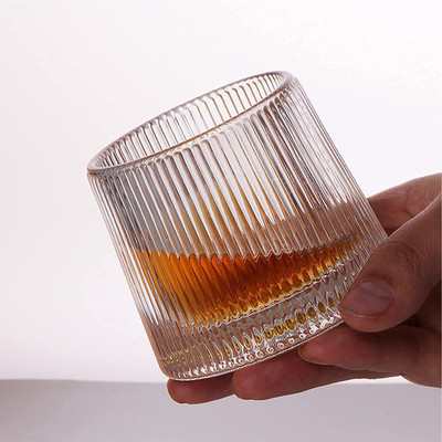 okechuku Old Fashioned (1 pc.) Rocks Glass for Barware Bourbon Scokch Cocktail Glass Whisky Glass(250 ml, Glass, Clear)