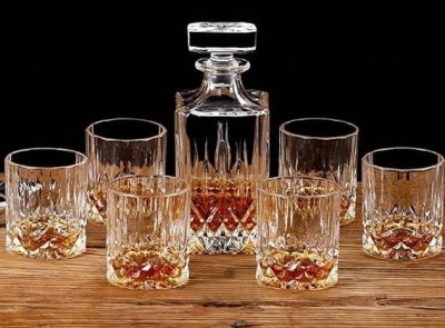 MAGINATO (Pack of 7) Decanter and Glasses Set..20 Glass Set Beer Glass(300 ml, Glass, Clear)