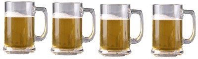 AFAST (Pack of 4) Multipurpose Drinking Glass -A1 Glass Set Beer Mug(450 ml, Glass, Clear)