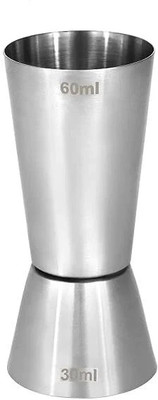 XPEDITION XPERTS Double Sided Peg Measures 30/60ml SS Bar Accessories Cocktail Glass HP-1164 Glass Shot Glass(60 ml, Steel, Silver)