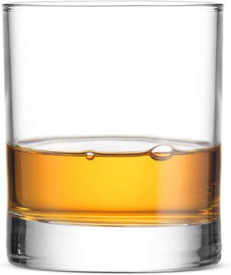 LIMBOLI Premium Heavy Bottom Round Whiskey Glasses Glass Set Whisky Glass(280 ml, Glass, Clear)