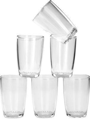 AFAST (Pack of 6) Multi Beverage Drinking Tumblers Transparent Glass -A12 Glass Set Water/Juice Glass(200 ml, Glass, Clear)