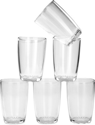 1st Time (Pack of 6) Multi Beverage Drinking Tumblers Transparent Glass -B12 Glass Set Water/Juice Glass(200 ml, Glass, Clear)