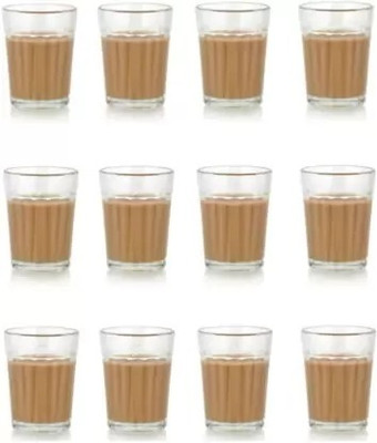 KAVYACRASH (Pack of 12) Transparent tea Glass Set Water/Juice Glass(120 ml, Glass, Clear)