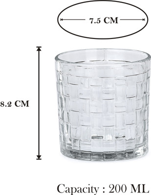 1st Time Molded Design Drinking Glass - C1 (Pack Of 1) Glass Water/Juice Glass(200 ml, Glass, Clear)