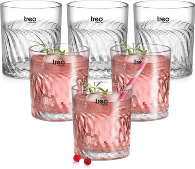 TREO (Pack of 6) TIDE JUICE TUMBLER Glass Water/Juice Glass(230 ml, Glass, Clear)