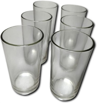 mofidul enterprises (Pack of 6) Glass6 Glass Set Water/Juice Glass(350 ml, Glass, White)