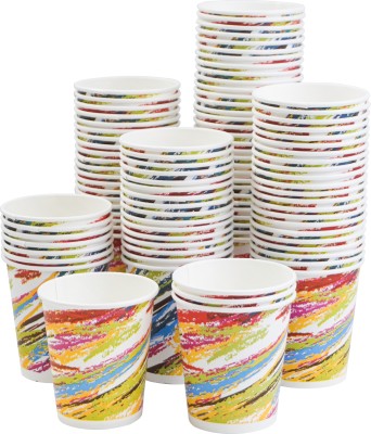 Paricott (Pack of 50) Cup_Crayon_1 Glass Set Water/Juice Glass(200 ml, Paper, Multicolor)