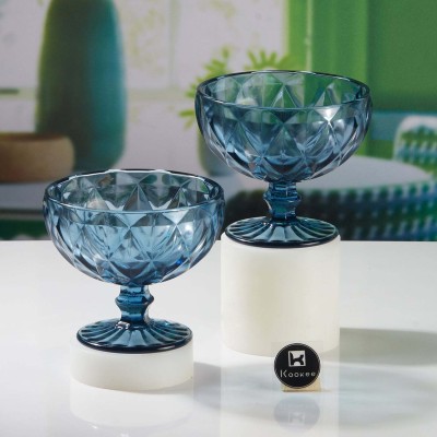 Kookee (Pack of 2) 11663 Glass Set Cocktail Glass(300 ml, Glass, Blue)