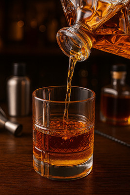 b7 Creations Crystal Whiskey Glass Set Glass Water/Juice Glasso Glass Set Whisky Glass(300 ml, Glass, Multicolor)