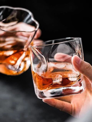 okechuku ok round (1 pc.) Drinking Glasses for Bourbon Scokch Liquor Wine Cocktail Glass Whisky Glass(300 ml, Glass, Clear)
