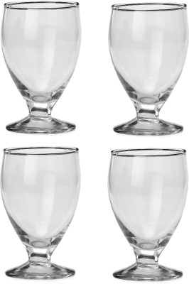 1st Time (Pack of 4) Multi Beverage Drinking Tumblers Transparent Glass -B35 Glass Set Wine Glass(100 ml, Glass, Clear)