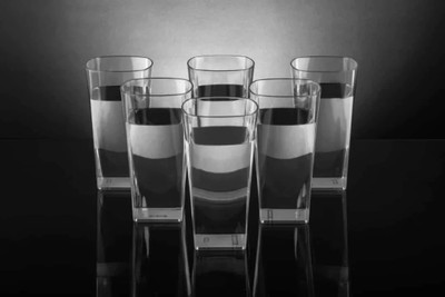 Luxe (Pack of 6) Plastic Square Water Unbreakable Plastic Glass Set of 6 Glass Set Water/Juice Glass(300 ml, Plastic, Clear)
