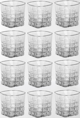 AFAST (Pack of 12) Party Perfect Glasses: Making Every Moment Unforgettable -E50 Glass Set Whisky Glass(200 ml, Glass, Clear)