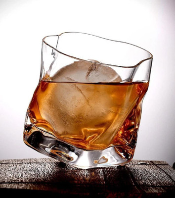 morryz (Pack of 2) Whiskey Rocks Glass with Heavy Base and Non-Lead Crystal for Vodka Bourbon Glass Set Whisky Glass(300 ml, Glass, Clear)