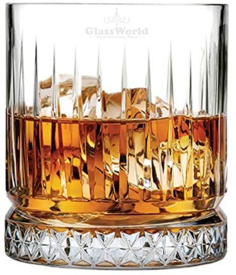 Glass World (Pack of 6) Premium Elysia Aesthetic Durable Design Crystal Scotch Whiskey Glasses Set of 6 Glass Set Whisky Glass(300 ml, Glass, Clear)