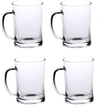 Somil (Pack of 4) Party Perfect Glasses/ Mug: Making Every Moment Unforgettable - B17 Glass Set Beer Mug(370 ml, Glass, Clear)