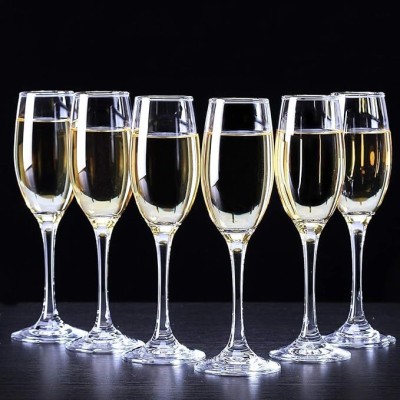 KEITSI (Pack of 6) Stylish Wine Glass,Compatible as Champagne Glass Glass Set Wine Glass(170 ml, Glass, White)