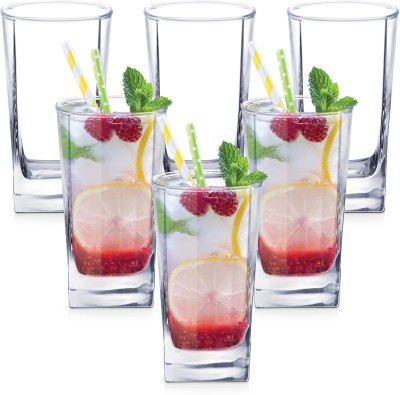 Ceradeco (Pack of 6) Atlas Cool Glass Tumbler Set of 6, 213 ml Each, Transparent | Juice | Water Glass Set Water/Juice Glass(213 ml, Glass, Clear)