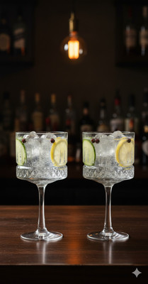 BLISSBORN (Pack of 2) Cocktail Glass 500ml 2pcs Glass Set Cocktail Glass(500 ml, Glass, Clear)