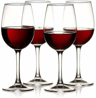 okechuku (Pack of 4) 1010_Imported Crystal Clear Wine Glasses Ideal For Red Wine & White Wine Glass Set Wine Glass(300 ml, Glass, Clear)