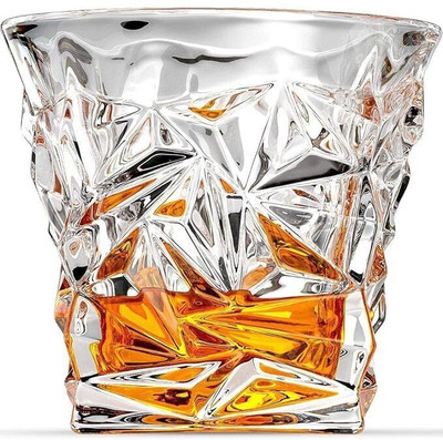 Drinklatter Diamond Crystal Cut Drinking Bourbon, Whisky, Scotch, Cocktails | Glass Set Whisky Glass(300 ml, Glass, Clear)