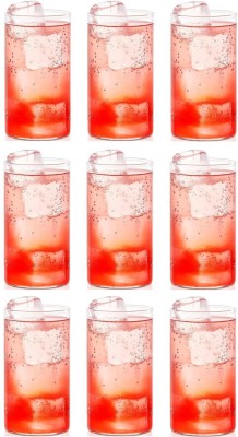 AFAST (Pack of 9) Sleek Glassware: Lifting Your Sips to Unforgettable Moments -C8 Glass Set Water/Juice Glass(280 ml, Glass, Clear)