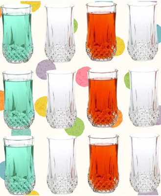 1st Time (Pack of 12) Party Perfect Glasses: Making Every Moment Unforgettable- D7 Glass Set Water/Juice Glass(250 ml, Glass, Clear)