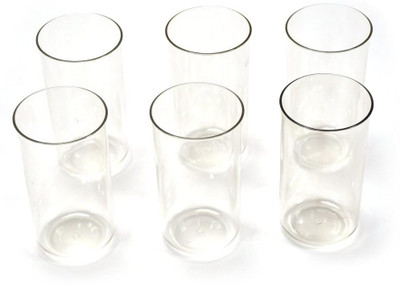 Raptas (Pack of 6) Unbreakable Transparent Drinking Glass Glass Set Water/Juice Glass(300 ml, Plastic, White)