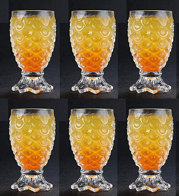 Dakshayanii (Pack of 6) Daksh249 Glass Set Water/Juice Glass(190 ml, Glass, Clear)