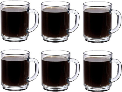 vetreo (Pack of 6) Women's First Choice Glass Coffee Mug Set of 6 - 240Ml Hot or Cold Beverages Mugs Wide Mouth Clear Espresso Cups with Handle Lead-Free Drinking Glassware Tea Glasses for Latte,Cappuccino,Hot Chocolate,Tea,Juice Glass Set Water/Juice Glass(240 ml, Glass, Clear) vetreo (Pack of 6) Women's First Choice Glass Coffee Mug Set of 6 - 240Ml Hot or Cold Beverages Mugs Wide Mouth Clear Espresso Cups with Handle Lead-Free Drinking Glassware Tea Glasses for Latte,Cappuccino,Hot Chocolate,Tea,Juice Glass Set Water/Juice Glass(240 ml, Glass, Clear)