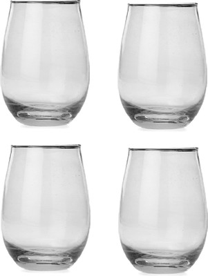 AFAST (Pack of 4) Multi Beverage Drinking Tumblers Transparent Glass -A27 Glass Set Water/Juice Glass(400 ml, Glass, Clear)