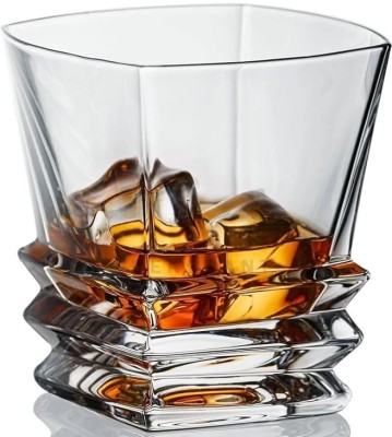 KEITSI (Pack of 2) Whiskey Glass - Heavy Base Rocks Barware Glasses for Scotch Glass Set Whisky Glass(310 ml, Glass, Clear)